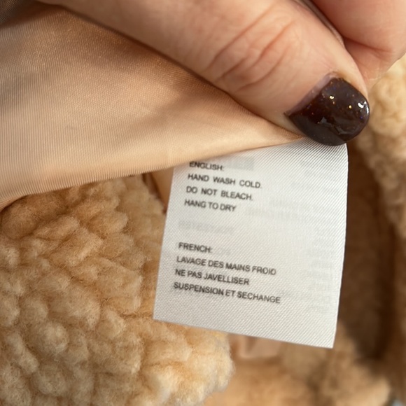 Elodie tan Faux Shearling Jacket size large - Picture 5 of 6